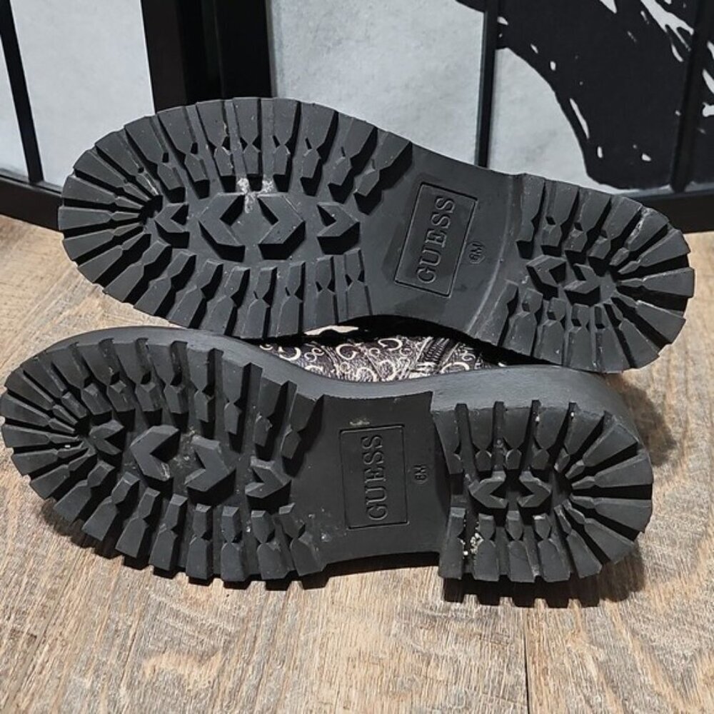 Guess Los Angeles Brown Tan Boots with Chunky Sole Size 8 - Picture 5 of 9